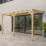 Pérgola madera laminada 6x4 Anexada