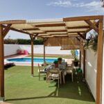 Pérgola de Madera Maciza 3x3 con Toldo Fijo
